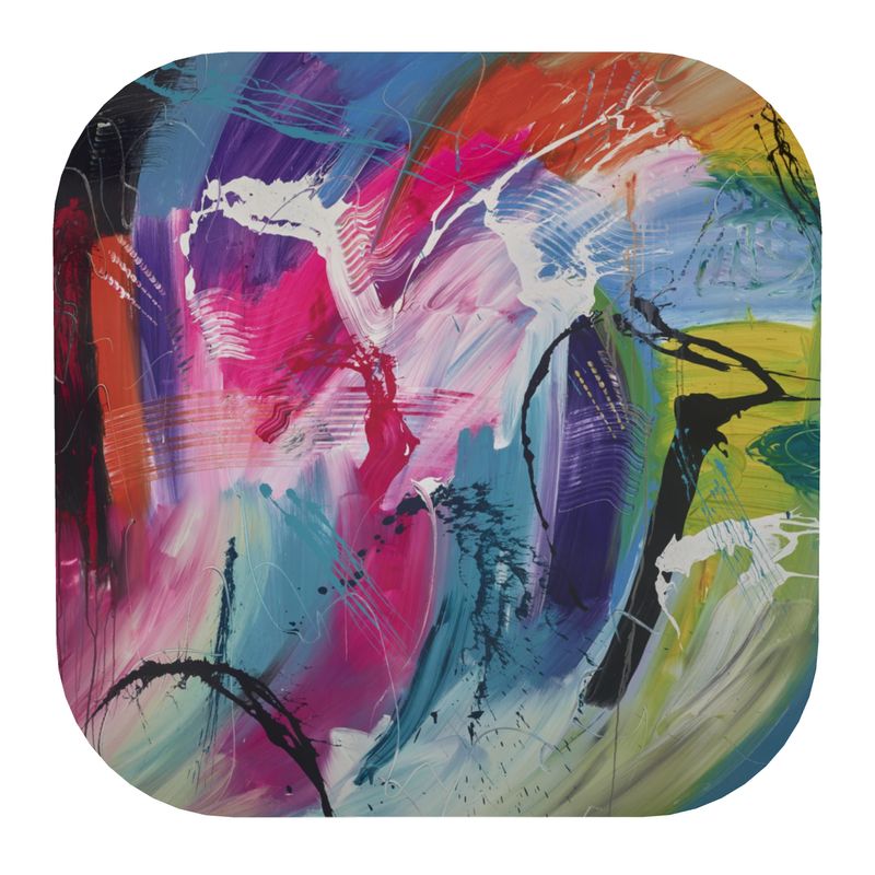Abstract 'Rainbow Treasure Chest' Coasters
