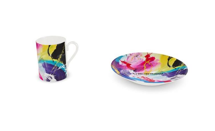 Bone China Abstract Espresso Cup & Saucer- Set of 2
