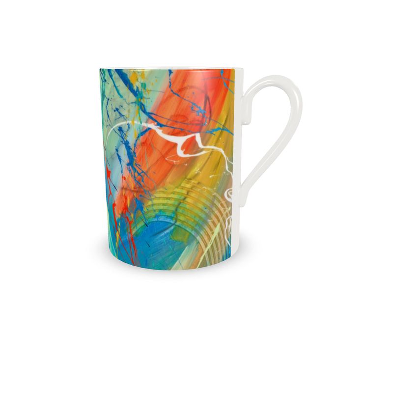 Bone China Abstract Espresso Cup & Saucer- Set of 2