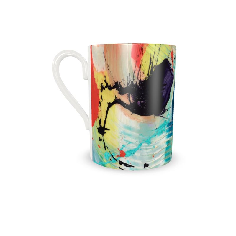 Bone China Abstract Espresso Cup & Saucer- Set of 2