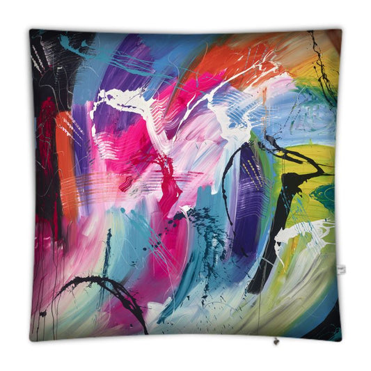 Rainbow Treasure Chest Large Abstract Floor Cushion