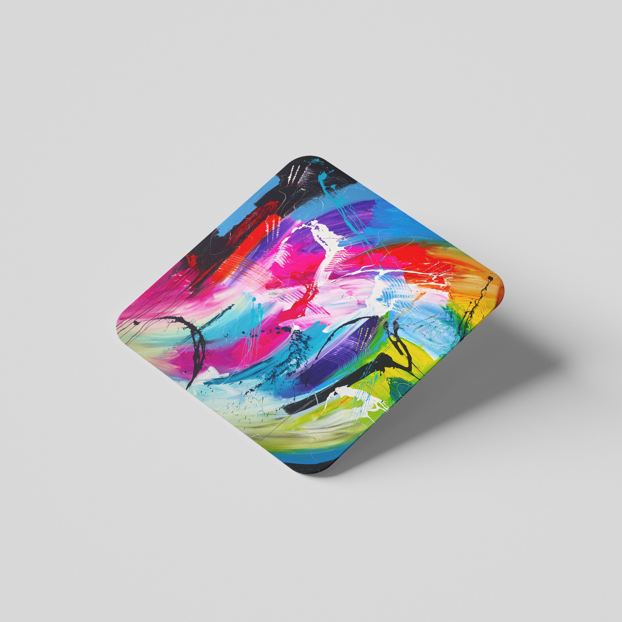 Abstract 'Rainbow Treasure Chest' Coasters